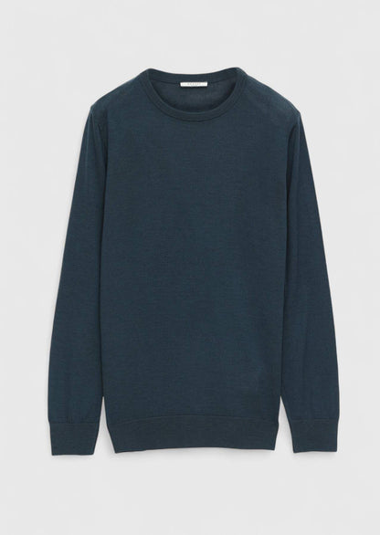 Petrolblaues Strick-Sweatshirt