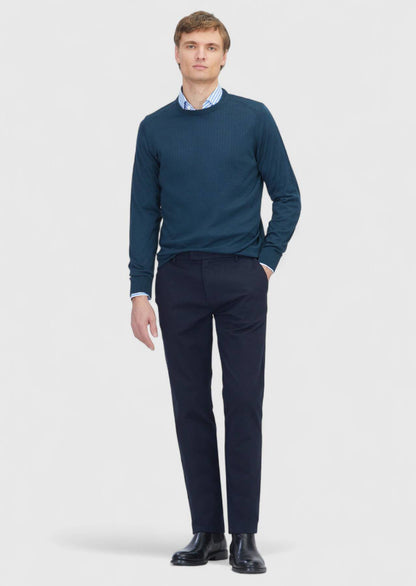 Petrolblaues Strick-Sweatshirt