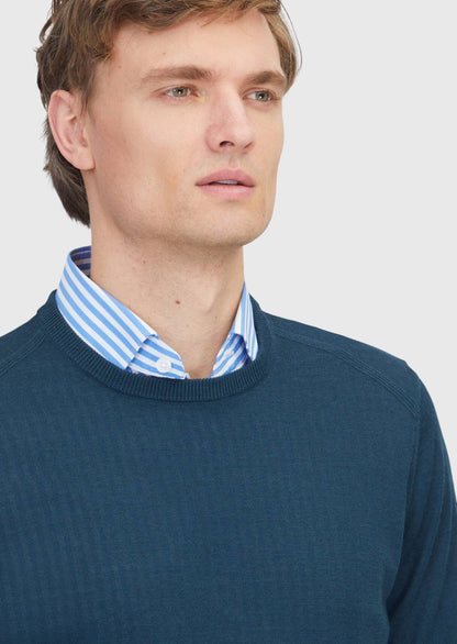 Petrolblaues Strick-Sweatshirt