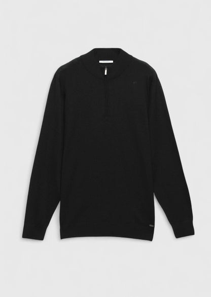 Schwarzes Strick-Sweatshirt