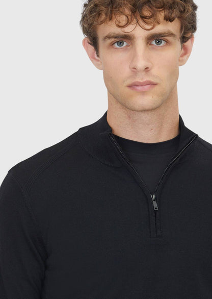 Schwarzes Strick-Sweatshirt