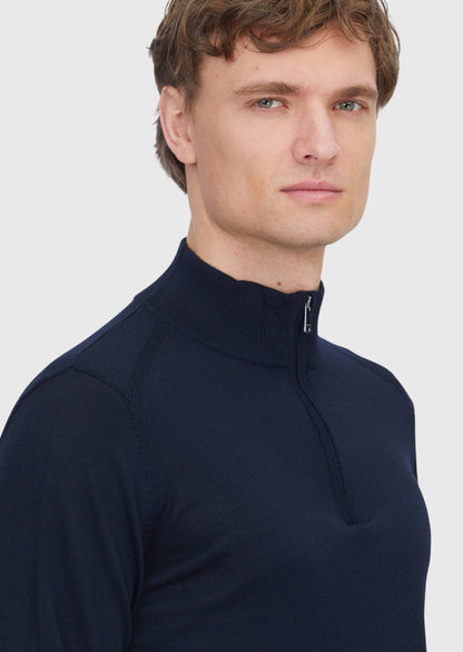 Marineblaues Strick-Sweatshirt