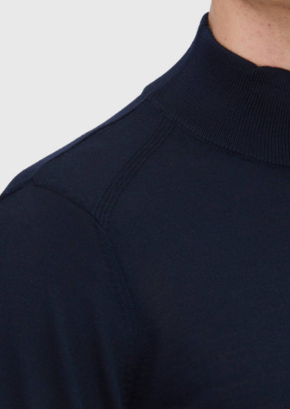 Marineblaues Strick-Sweatshirt