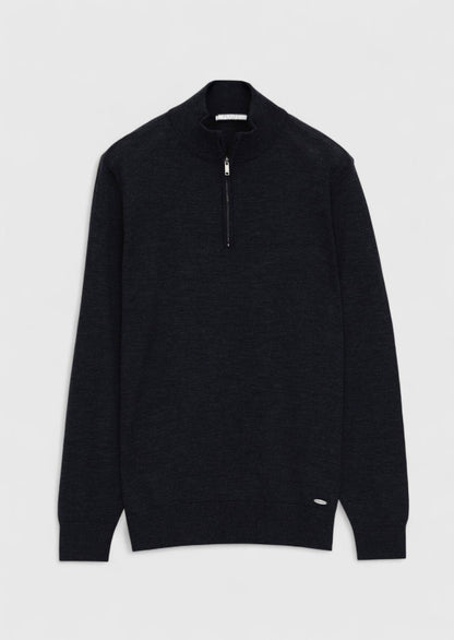 Marineblaues Strick-Sweatshirt