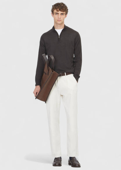 Braunes Strick-Sweatshirt