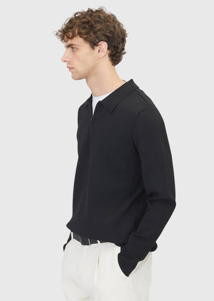 Schwarzes Strick-Sweatshirt