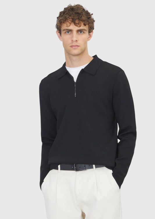 Schwarzes Strick-Sweatshirt