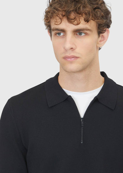 Schwarzes Strick-Sweatshirt