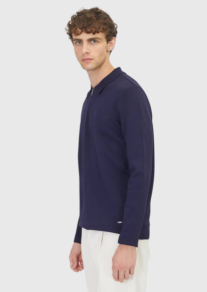 Marineblaues Strick-Sweatshirt