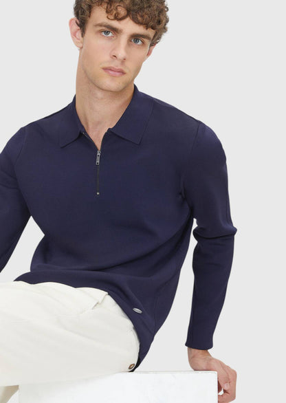 Marineblaues Strick-Sweatshirt