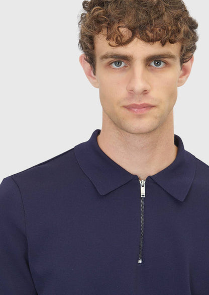 Marineblaues Strick-Sweatshirt