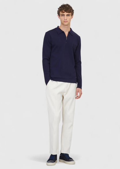 Marineblaues Strick-Sweatshirt