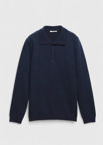 Marineblaues Strick-Sweatshirt