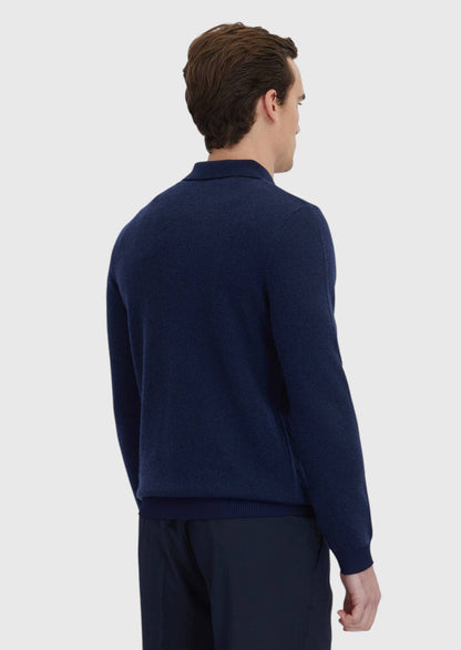 Marineblaues Strick-Sweatshirt