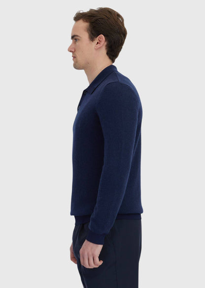 Marineblaues Strick-Sweatshirt