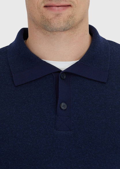 Marineblaues Strick-Sweatshirt