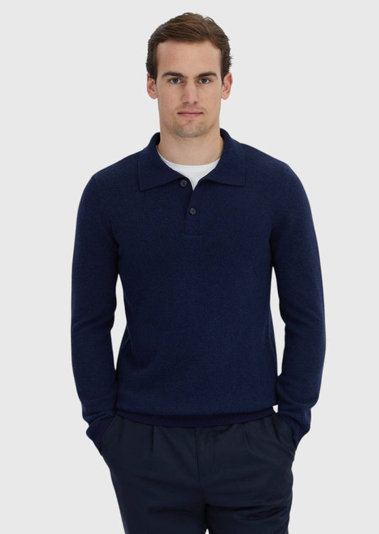 Marineblaues Strick-Sweatshirt