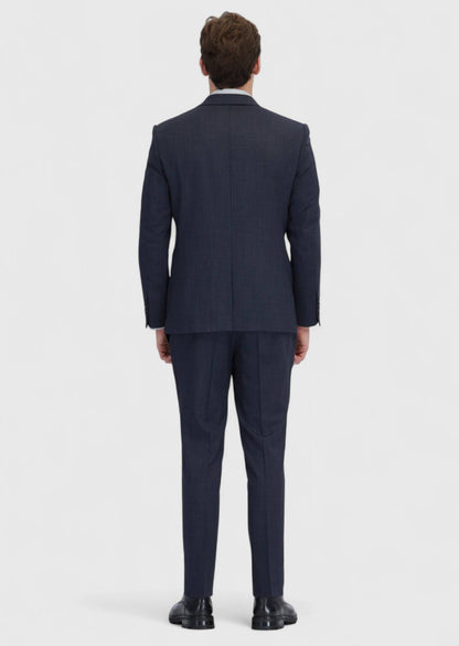 Marineblauer Micro Modern Fit Anzug aus Wollmischung