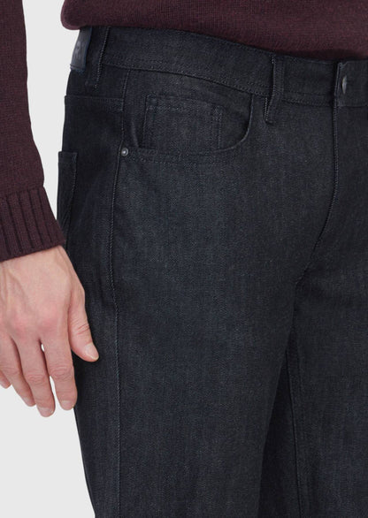 Schwarze, schmal geschnittene Jeans aus Baumwollmischgewebe