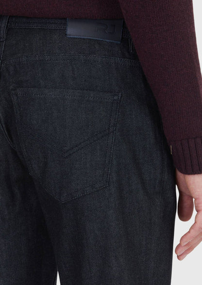 Schwarze, schmal geschnittene Jeans aus Baumwollmischgewebe