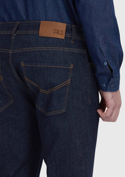 Marineblaue Slim-Fit-Jeans aus Baumwollmischgewebe