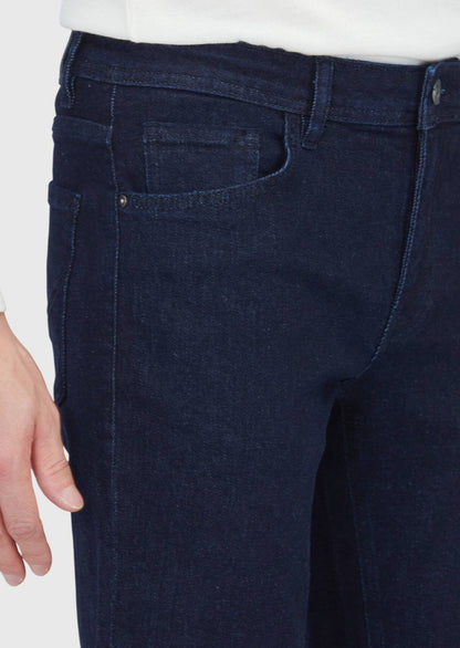 Marineblaue Slim-Fit-Jeans aus Baumwollmischgewebe