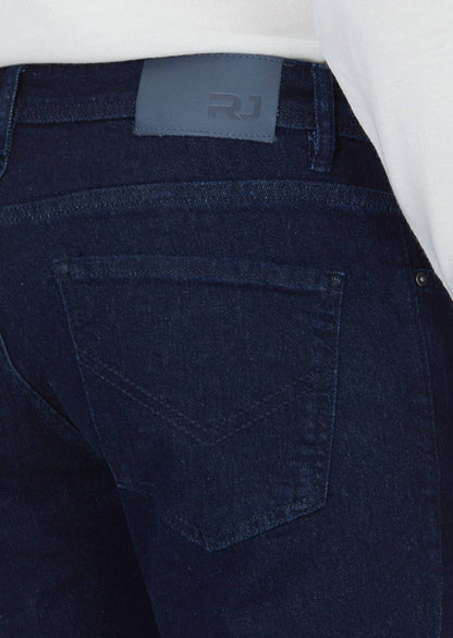 Marineblaue Slim-Fit-Jeans aus Baumwollmischgewebe