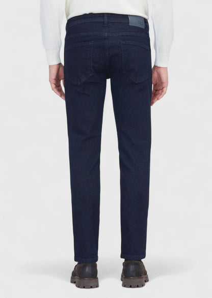 Marineblaue Slim-Fit-Jeans aus Baumwollmischgewebe