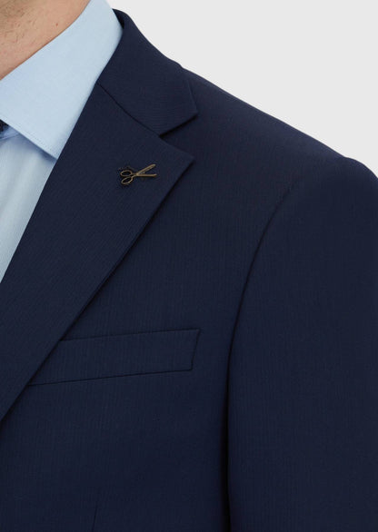 Marineblauer Micro Modern Fit Anzug aus Wollmischung