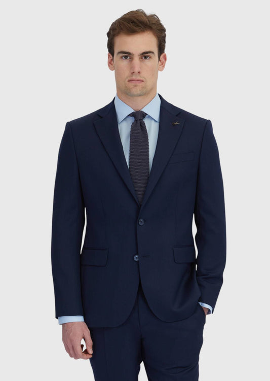 Marineblauer Micro Modern Fit Anzug aus Wollmischung