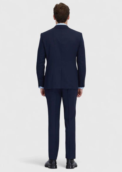 Marineblauer Micro Modern Fit Anzug aus Wollmischung