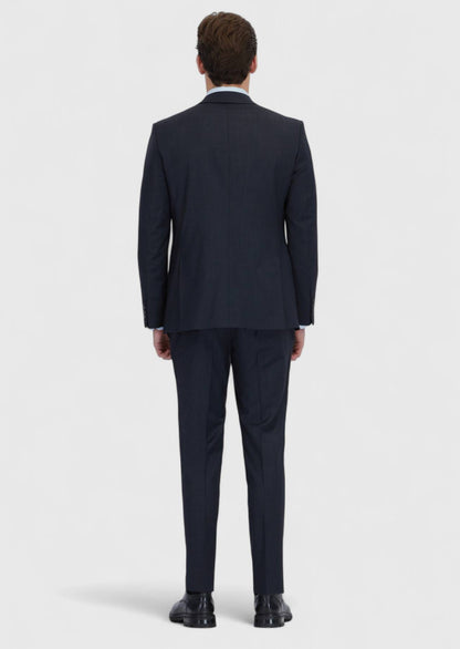 Marineblauer Micro Modern Fit Anzug aus Wollmischung
