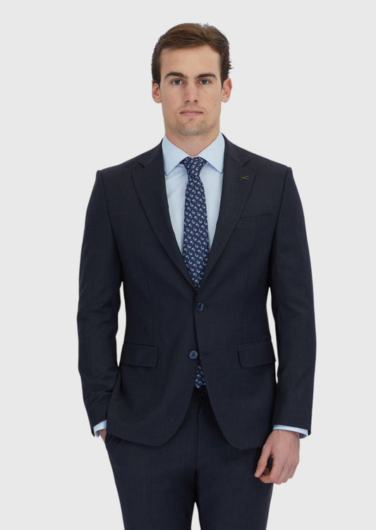 Marineblauer Micro Modern Fit Anzug aus Wollmischung