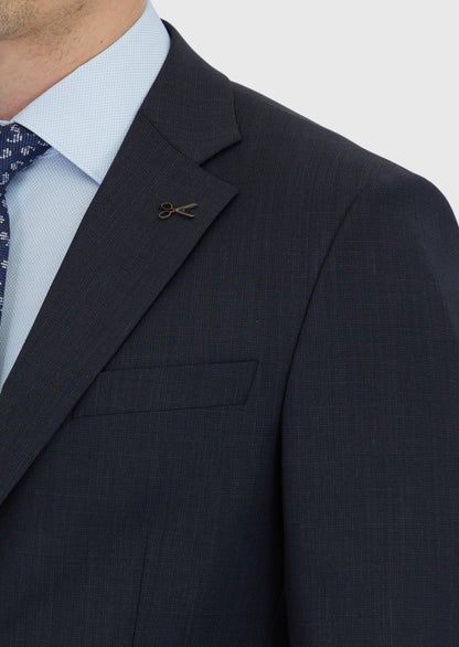 Marineblauer Micro Modern Fit Anzug aus Wollmischung