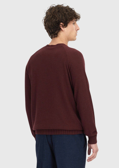 Burgunderfarbenes Strick-Sweatshirt