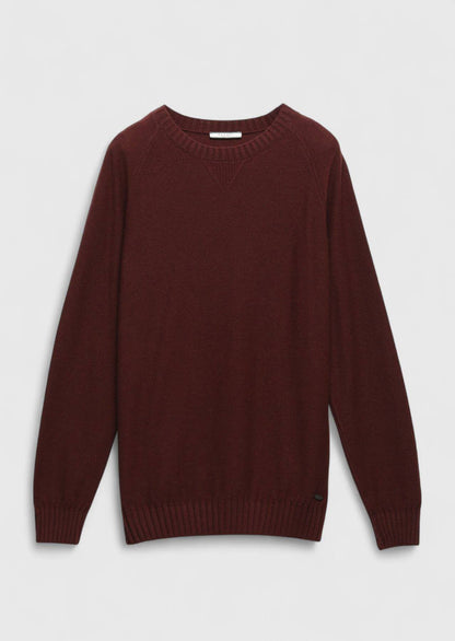 Burgunderfarbenes Strick-Sweatshirt