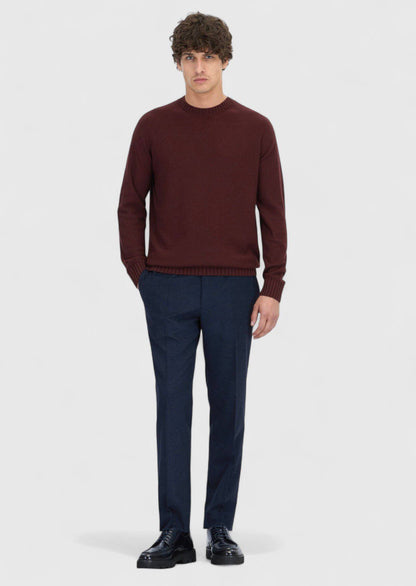 Burgunderfarbenes Strick-Sweatshirt