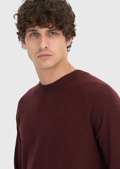 Burgunderfarbenes Strick-Sweatshirt