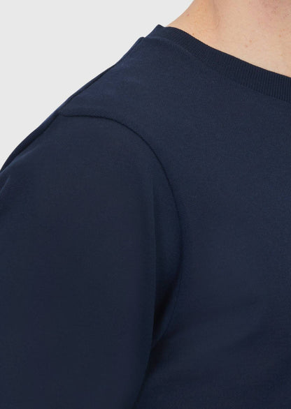 Marineblaues, schlichtes Sweatshirt mit Rundhalsausschnitt