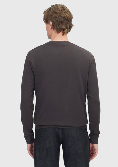 Braunes, schlichtes Sweatshirt mit Rundhalsausschnitt