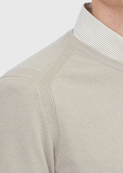 Beiges Strick-Sweatshirt