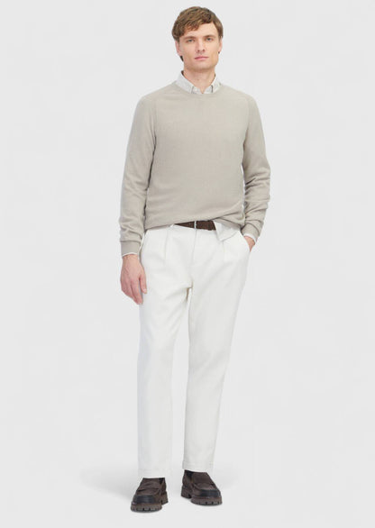 Beiges Strick-Sweatshirt
