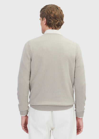 Beiges Strick-Sweatshirt
