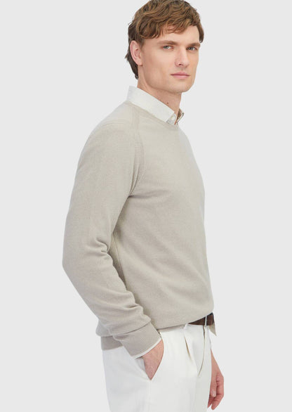Beiges Strick-Sweatshirt