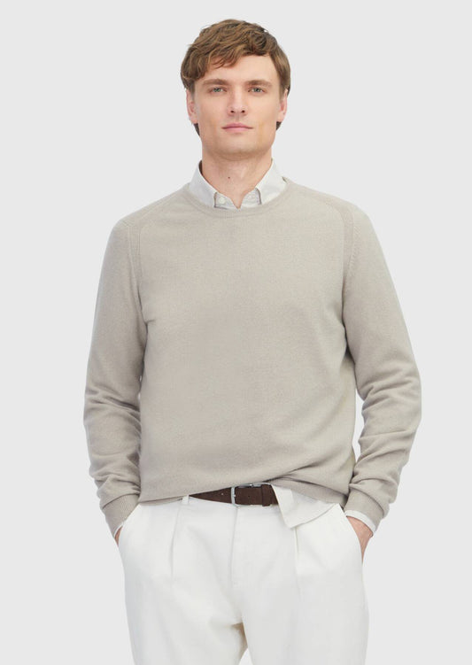 Beiges Strick-Sweatshirt
