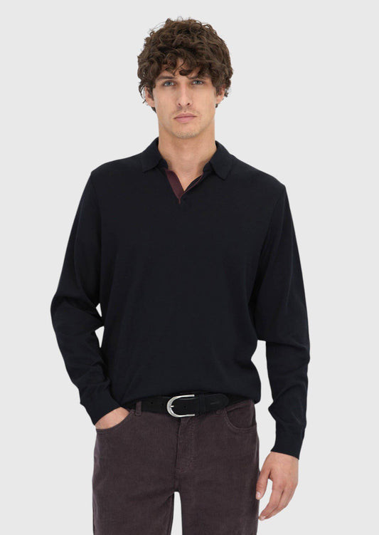 Schwarzes Polo-Neck-Sweatshirt