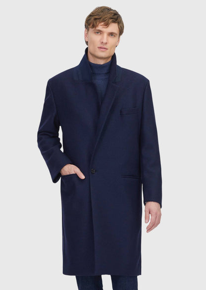 Marineblauer, normal geschnittener, lässiger Strickmantel