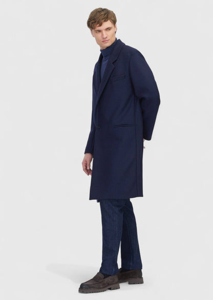 Marineblauer, normal geschnittener, lässiger Strickmantel