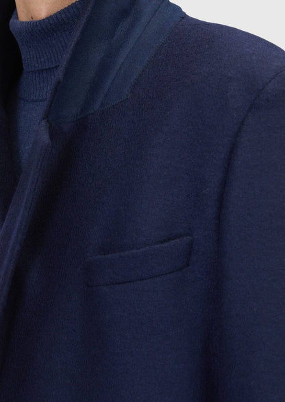 Marineblauer, normal geschnittener, lässiger Strickmantel