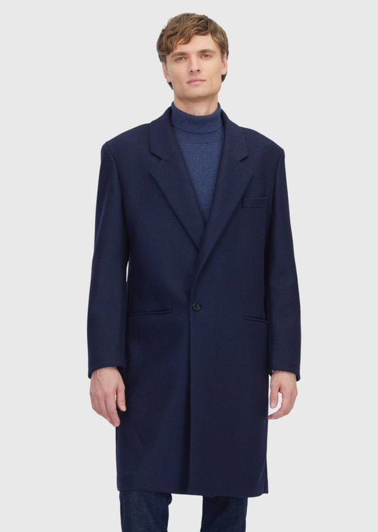 Marineblauer, normal geschnittener, lässiger Strickmantel